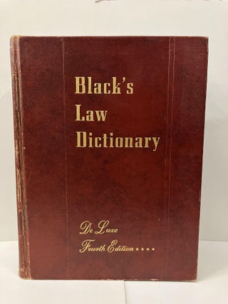 Item #100090 Black's Law Dictionary: Definitions of the Terms and Phrases of American and English...