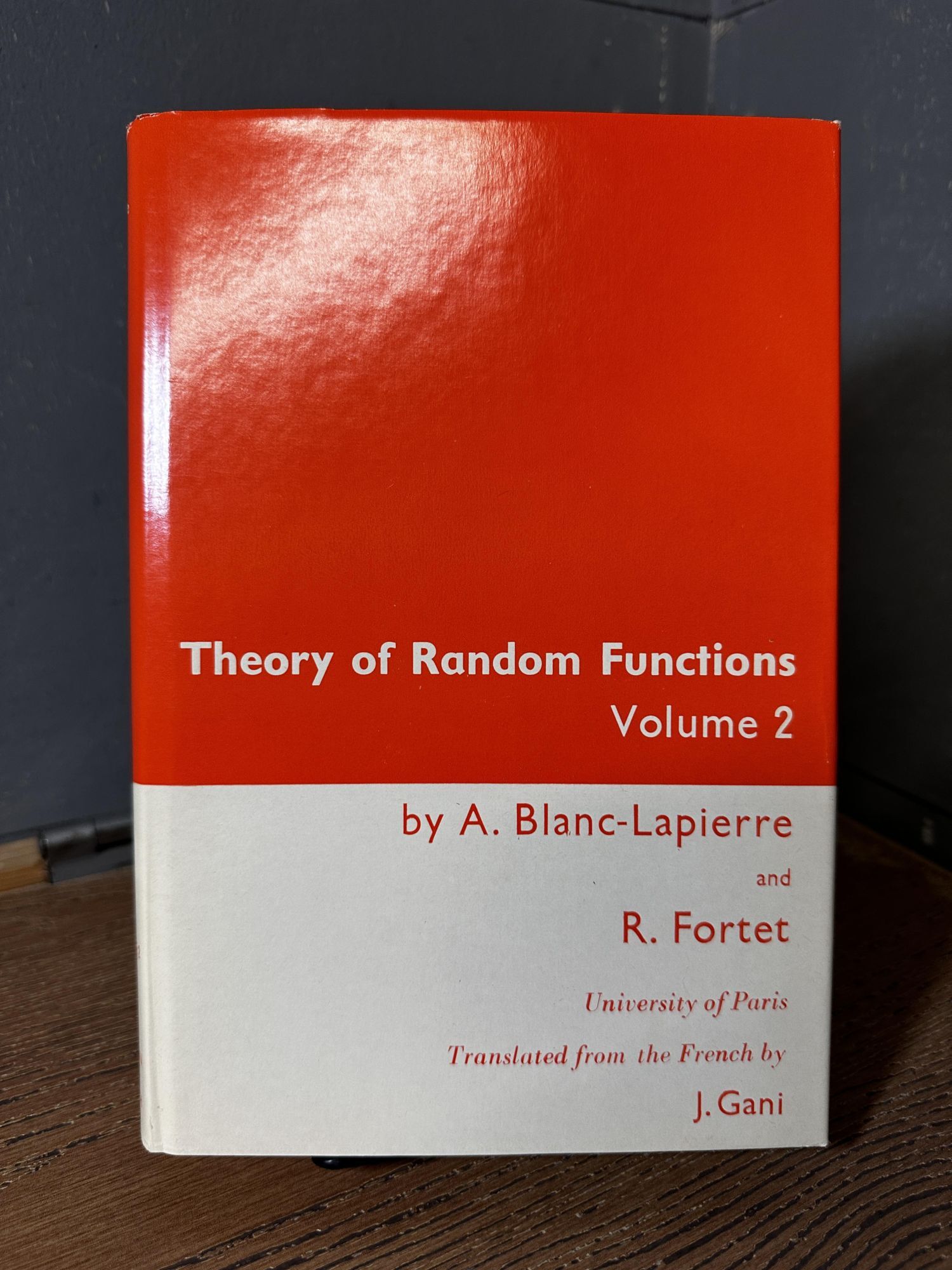 Random Function Book Theory of Random Functions 2 Volume set | A. Blanc-Lapierre, R. Fortet ...