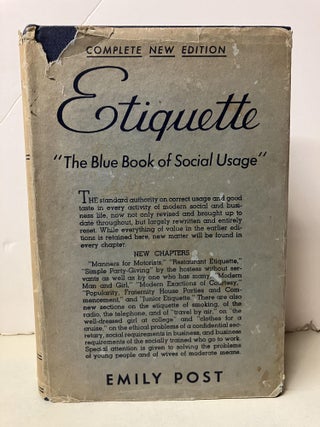 Item #102710 Etiquette: The Blue Book of Social Usage. Emily Post