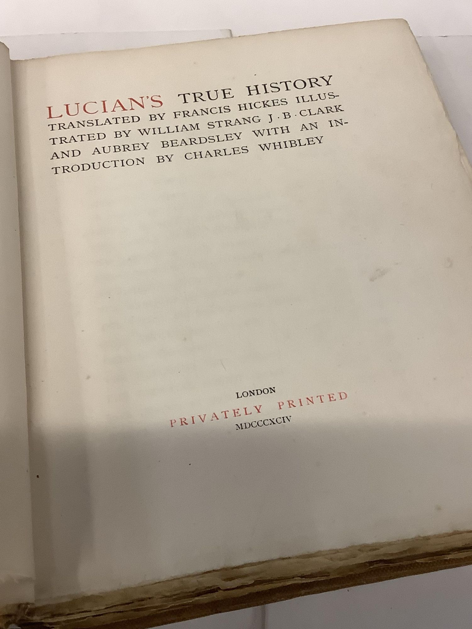 Lucian's True History | Lucian, Francis trans Hickes, William Strang, J ...
