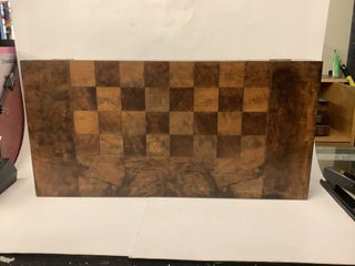 Burl/Fruitwood Wooden Folding Chess Checkers Backgammon Board