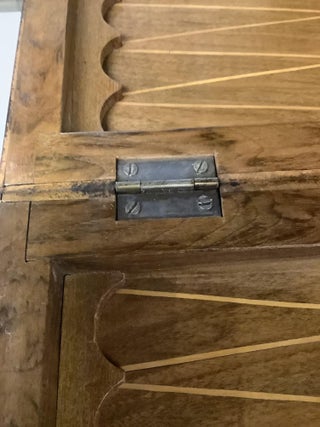 Burl/Fruitwood Wooden Folding Chess Checkers Backgammon Board