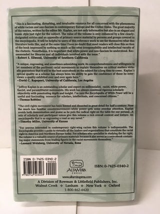 Encyclopedia of White Power: A Sourcebook on the Radical Racist Right