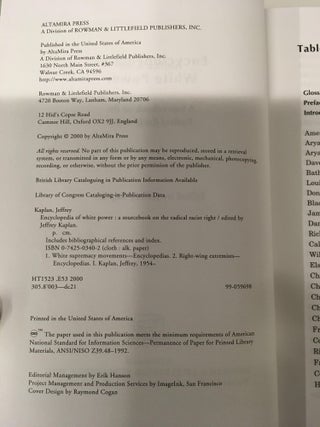 Encyclopedia of White Power: A Sourcebook on the Radical Racist Right