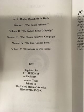 U.S. Marine Operations in Korea (5 Volumes)