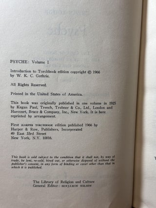 Psyche: The Cult of Souls and Belief in Immortality Among the Greeks, Volume 1