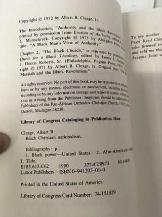 Black Christian Nationalism: New Directions for the Black Church
