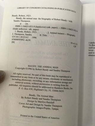 Baudy, the Animal Man: The Biography of Robert Baudy