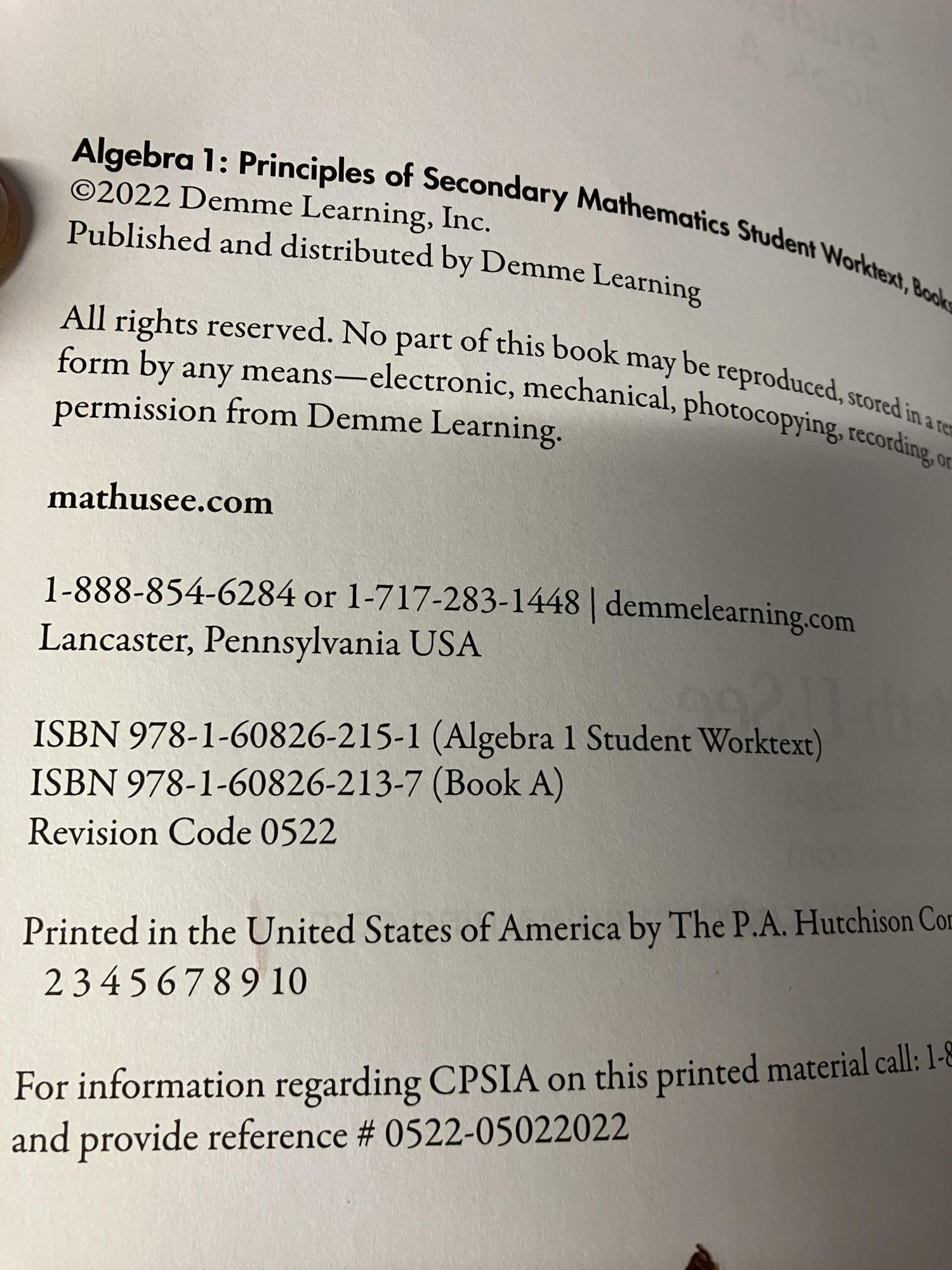 Math-U-See Algebra 1: Principles of Secondary Mathematics Set 3 Volumes ...