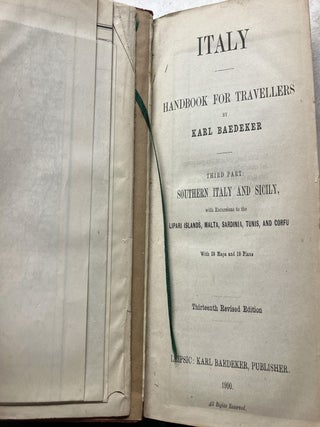 Baedeker's Southern Italy: Handbook for Travellers