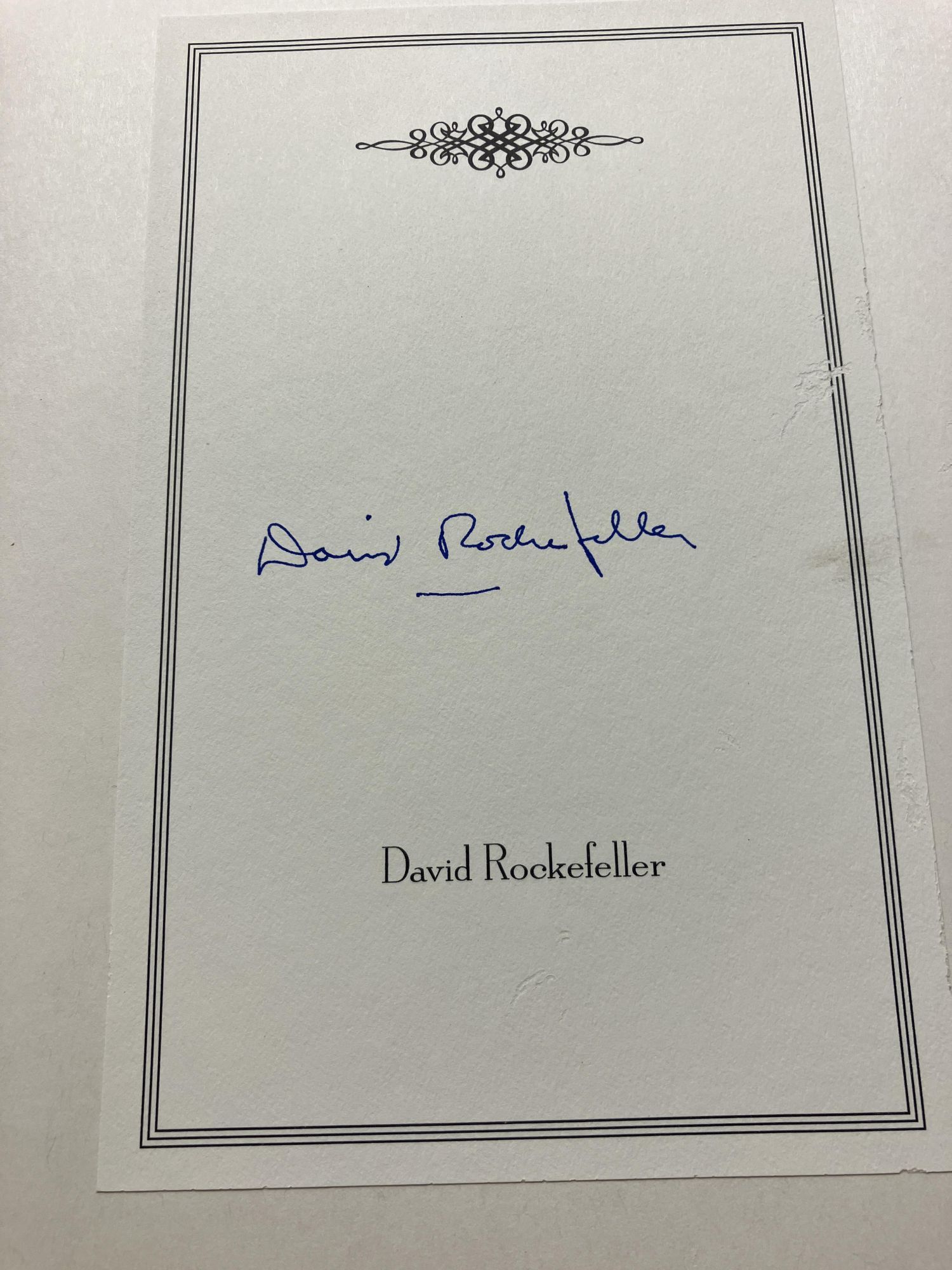 David Rockefeller: Memoirs | David Rockefeller | Signed
