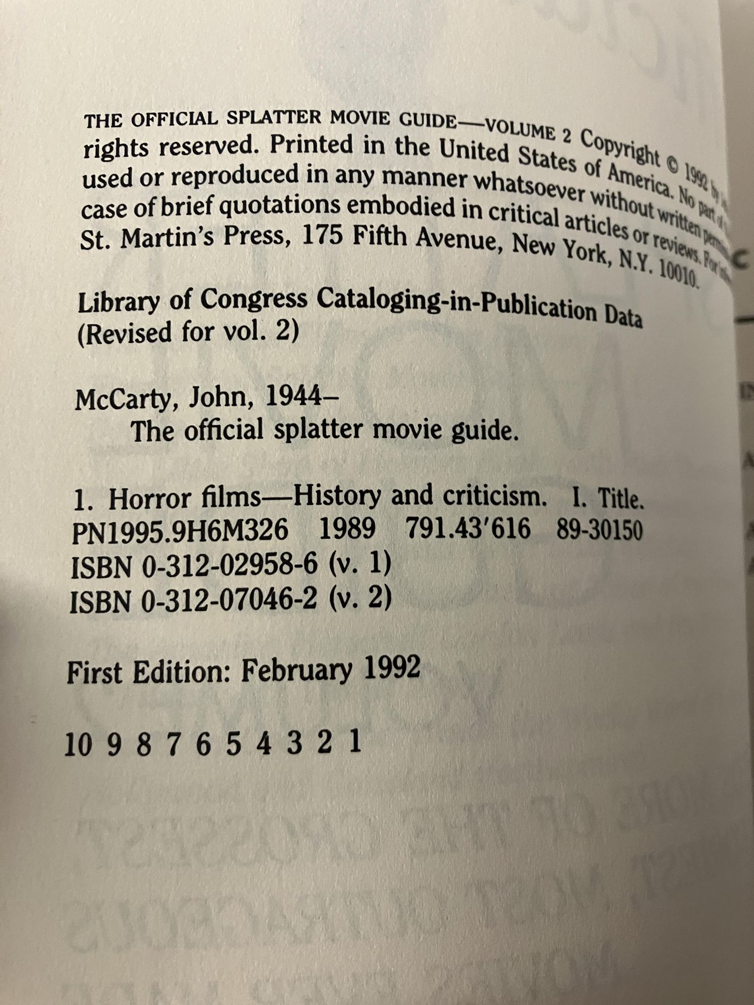 John McCarty's Official Splatter Movie Guide: Hundreds More of the ...