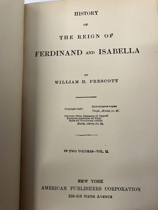 History of the Reign of Ferdinand and Isabella