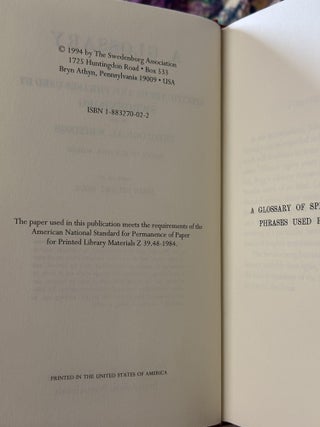 Glossary Of Terms and Phrases Used By Swedenborg