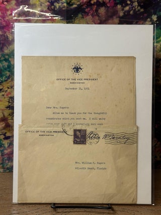 Item #113023 Office of the Vice President Alben W. Barkley Letter to Mrs. William H. Rogers...