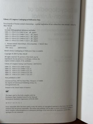 Encyclopedia of Human-Animal Relationships: A Global Exploration of Our Connections with Animals, Volume 2: Con-Eth (Vol 2 Only)