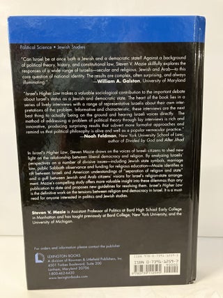 Israel's Higher Law: Religion and Liberal Democracy in the Jewish State
