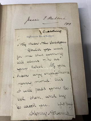 The Education of Henry Adams: An Autobiography (w/ Signed Note)