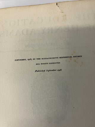 The Education of Henry Adams: An Autobiography (w/ Signed Note)
