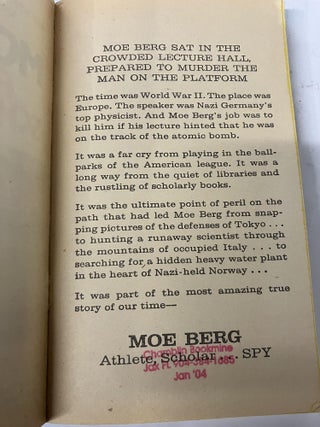 Moe Berg: Athlete, Scholar...Spy