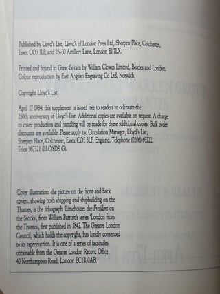 Scenes from Sea and City: Lloyd's List 1734-1984 (250th Anniversary Special Supplement)