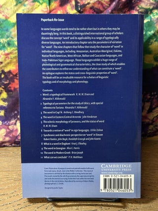 Word: A Cross-linguistic Typology