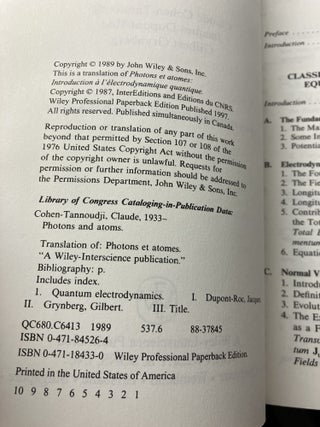 Photons and Atoms: Introduction to Quantum Electrodynamics