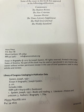 Essays in Biography