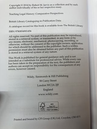 Teaching Legal History: Comparative Perspectives
