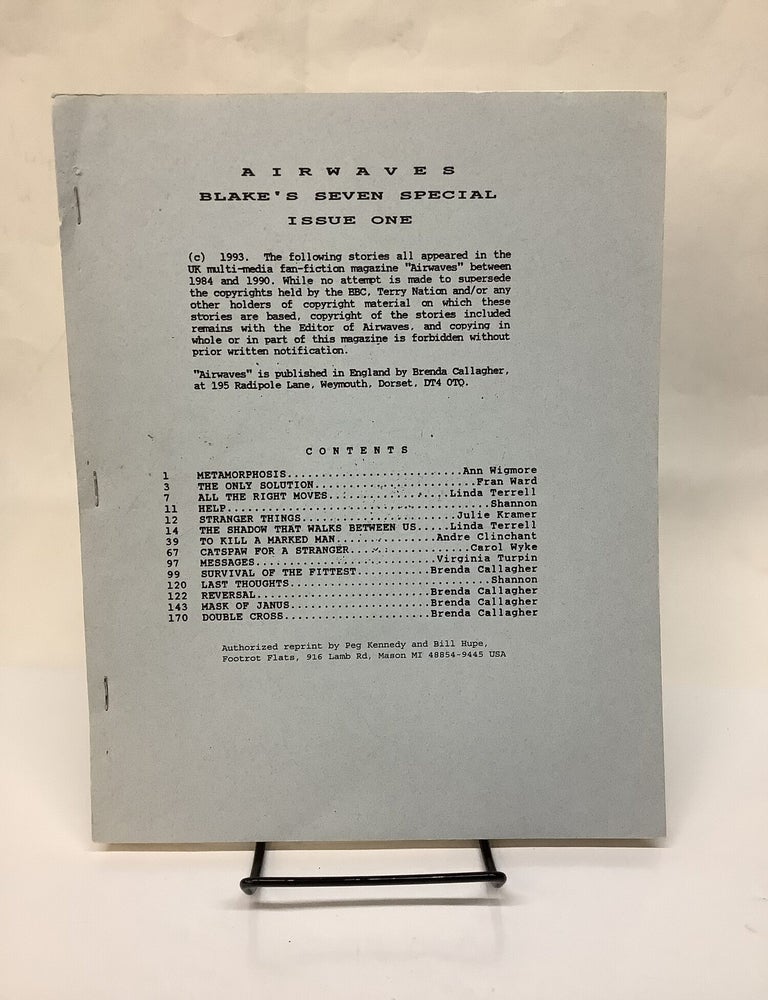 Item #117187 Airwaves, Blake's 7 Special Issue One: Blake's 7 Fan Fiction Zine, Fanzine
