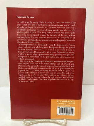 Robert Harley and the Press: Propaganda and Public Opinion in the Age of Swift and Defoe