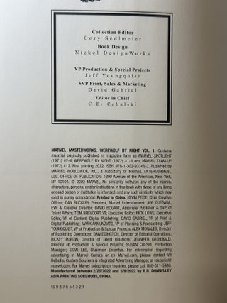 Marvel Masterworks; Werewolf By Night (Volume 328)