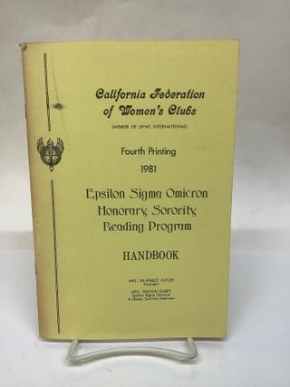 Item #118843 Epsilon Sigma Omicron Honorary Sorority Reading Program Handbook; California...