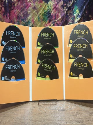 Living Language: French (set including Essential, Intermediate, Advanced, Notebook and 9 CDs)