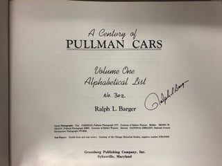A Century of Pullman Cars Volume I alphabetical List