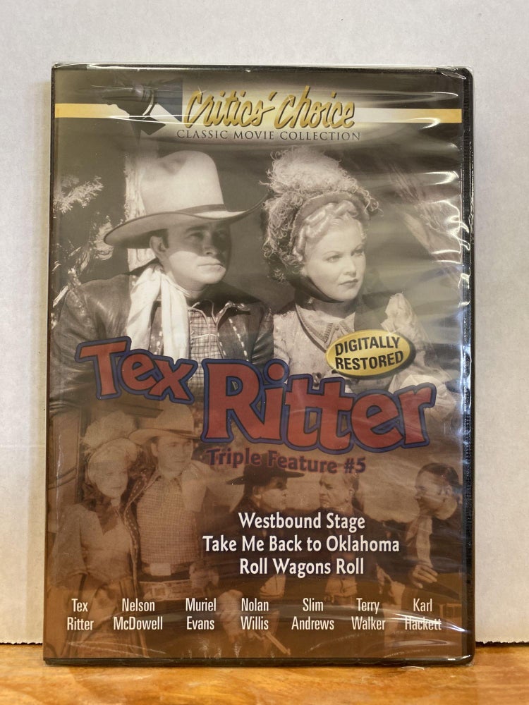 Item #65786 Tex Ritter Triple Feature #5 (Westbound Stage, Take Me Back to Oklahoma, Roll Wagons Roll)