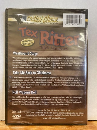 Tex Ritter Triple Feature #5 (Westbound Stage, Take Me Back to Oklahoma, Roll Wagons Roll)