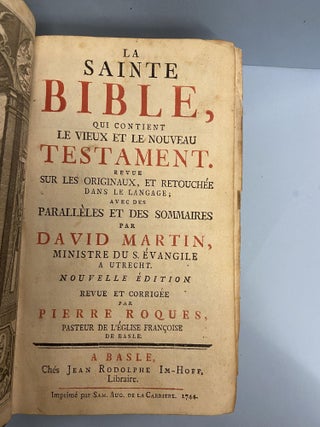 Item #66561 La Sainte Bible. Martin. David