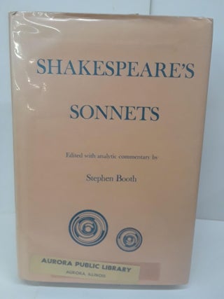 Item #71053 Shakespeare's Sonnets: With Analytic Commentary. Stephen Booth