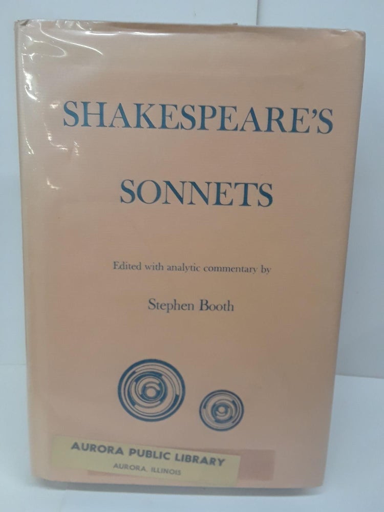 Item #71053 Shakespeare's Sonnets: With Analytic Commentary. Stephen Booth.