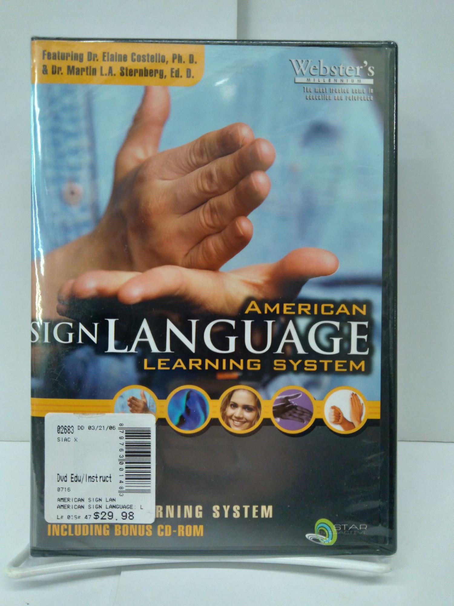 Fsl Sign Language Dvd American Sign Language: Learning System | Webster's Millennium