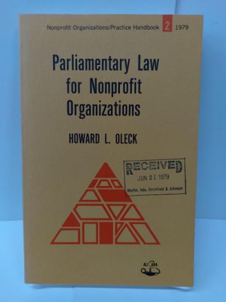 Item #75249 Parliamentary Law for Nonprofit Organizations. Howard Oleck