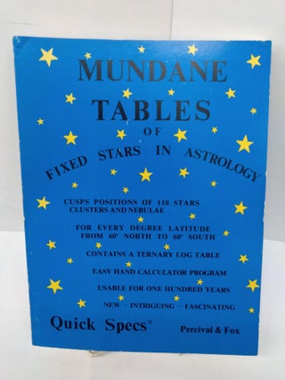 Item #77568 Mudane Tables of Fixed Stars in Astrology