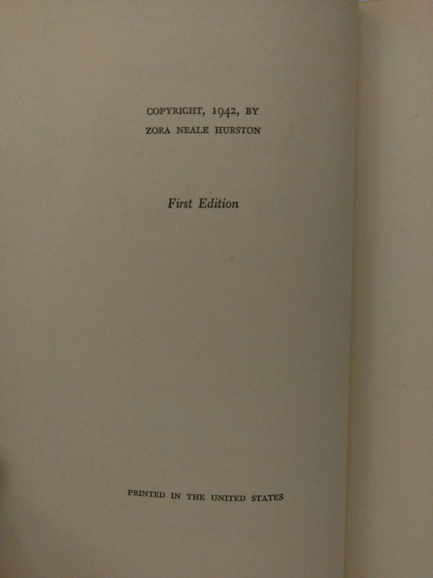 Dust Tracks On a Road: An Autobiography | Zora Neale Hurston | 1st, Thus