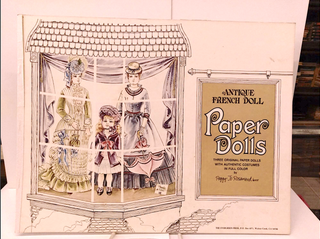 Item #79820 Antique French Doll Paper Dolls; Three Original Paper Dolls with Authentic Costumes...