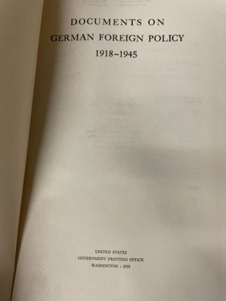 Documents on German Foreign Policy, 1918-1945