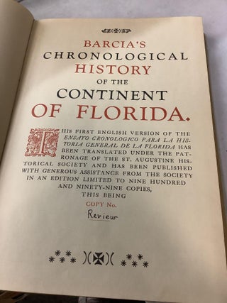 Barcia's Chronological History of the Continent of Florida