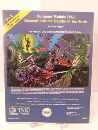 Item #82453 Advanced Dungeons & Dragons Module D1-2: Descent into the Depths of the Earth. Gary...