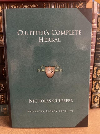 Item #83885 Culpeper's Complete Herbal. Nicholas Culpeper