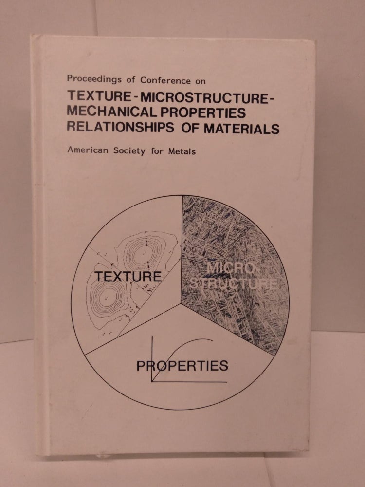 Item #84970 Proceedings of Conference on: Texture - Microstructure - Mechanical Properties - Relationships of Materials